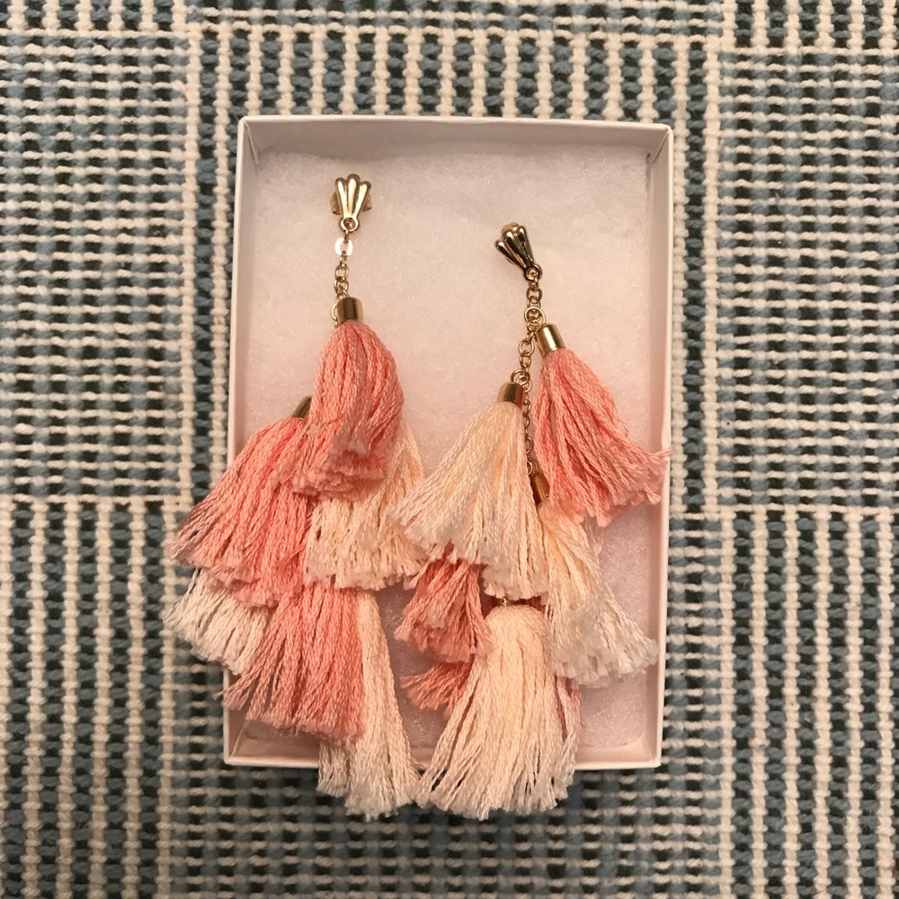Pink Tassel Earrings